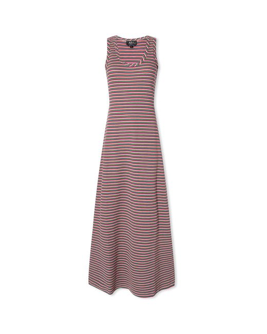 A.P.C. Purple Shelly Striped Maxi Dress