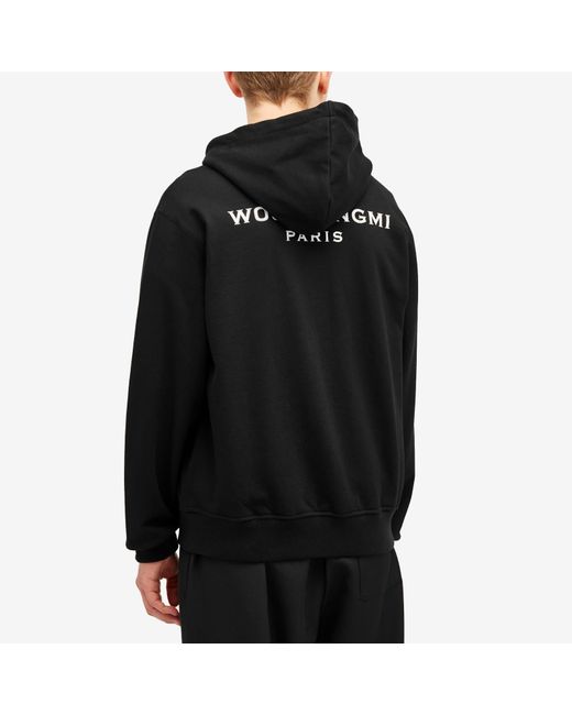 Wooyoungmi Black Back Logo Zip Hoodie for men