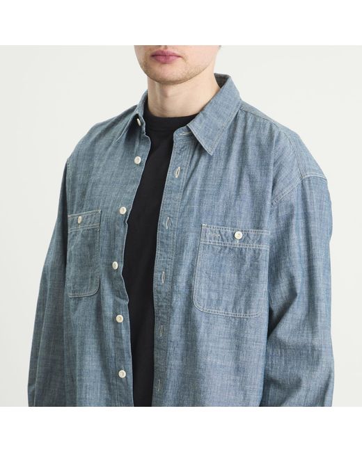FRIZMWORKS Blue Kuroki Chambray Work Shirt for men