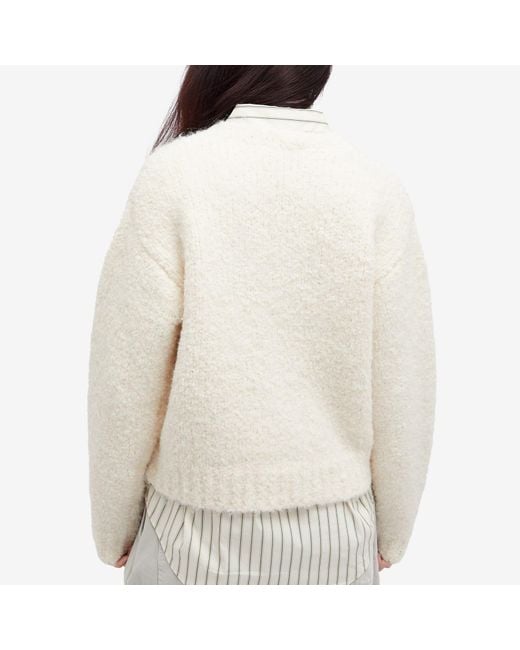 DUNST White Cloud Boucle Sweater