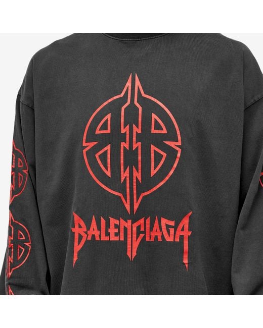 Balenciaga Black Long Sleeve Metal T-Shirt for men