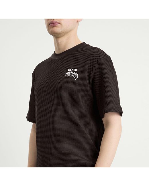 KARMA8A Black Rive Gaufre T-Shirt for men