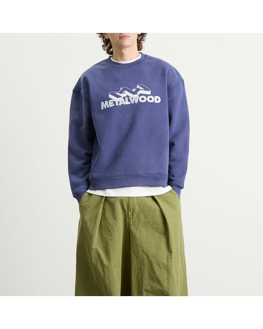METALWOOD STUDIO Blue Mountaineer Crew Sweatshirt for men