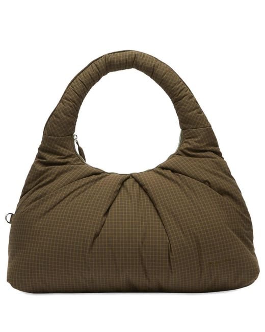 My Mum Made It Green Large Pleat Puffer Tote Bag