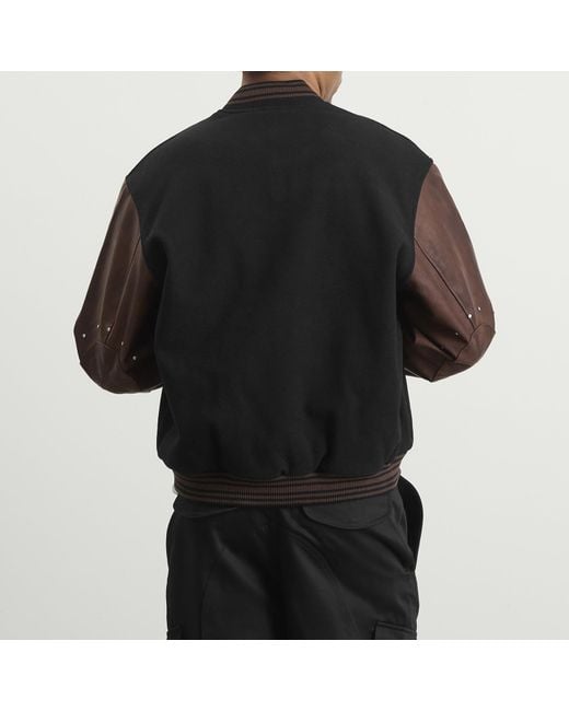 Represent Black Vintage Varsity Jacket for men