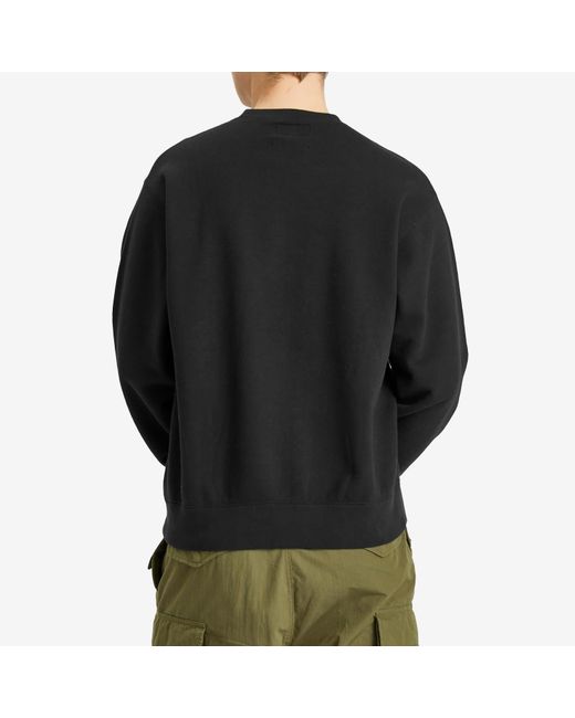 Beams Plus Black Crew Sweatshirt for men