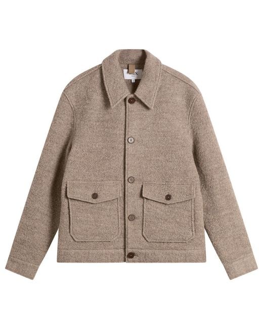 Wax London Brown Newgate Melange Wool Jacket for men