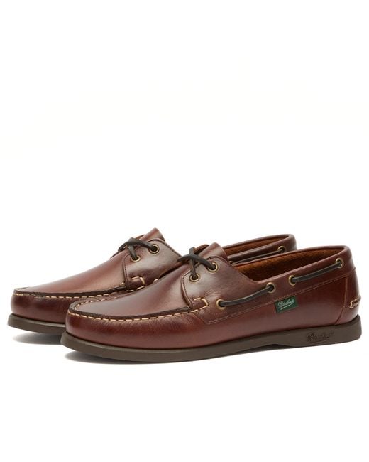 Paraboot Brown Barth Leather Boat Shoe