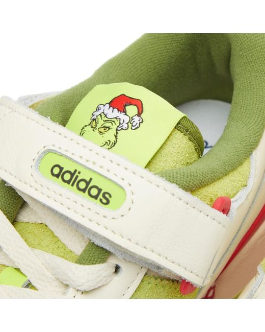 Adidas White Forum Low 'The Grinch' Sneakers