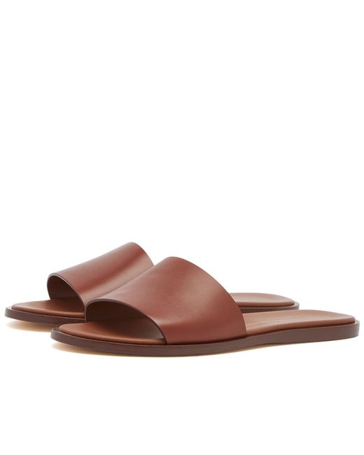 Common Projects Brown By Common Projects Leather Slides