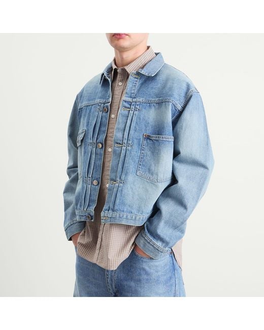 Unlikely Dry Goods Blue Time Travel Trucker Jacket for men