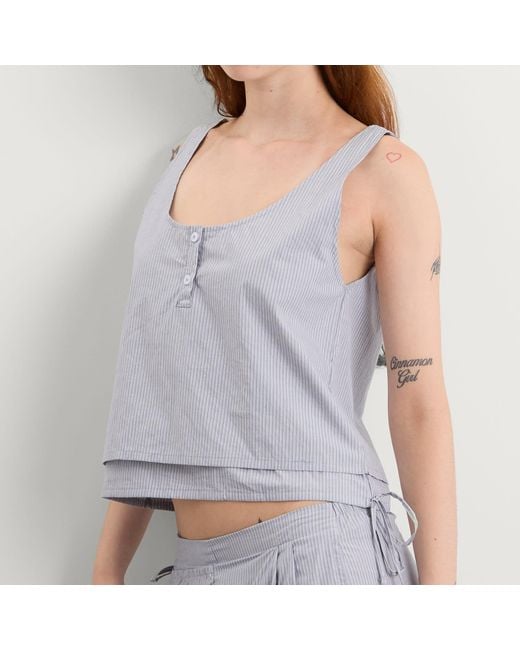 Deiji Studios Blue Layered Vest Top