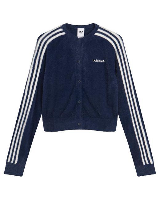 Adidas Blue Fluffy Knitted Cardigan