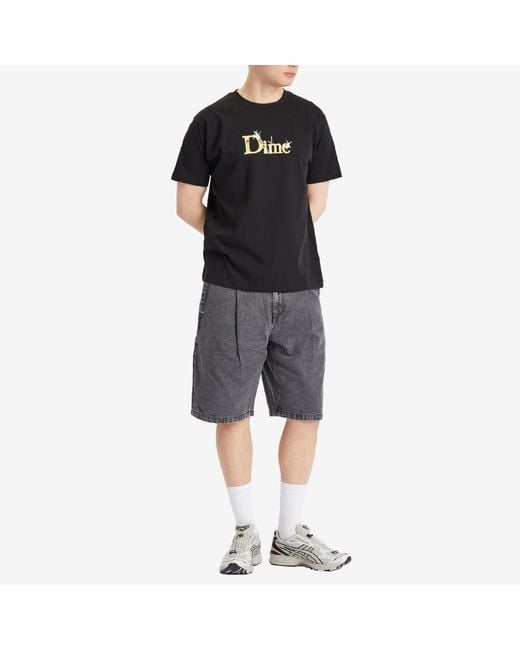 Dime Gray Pleated Denim Shorts for men
