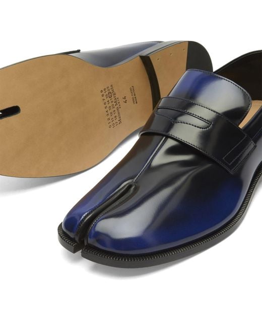 Maison Margiela Blue Collapsable Back Tabi Loafers for men