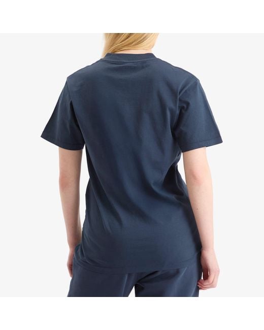Anine Bing Blue Lili Framed Monogram T-Shirt