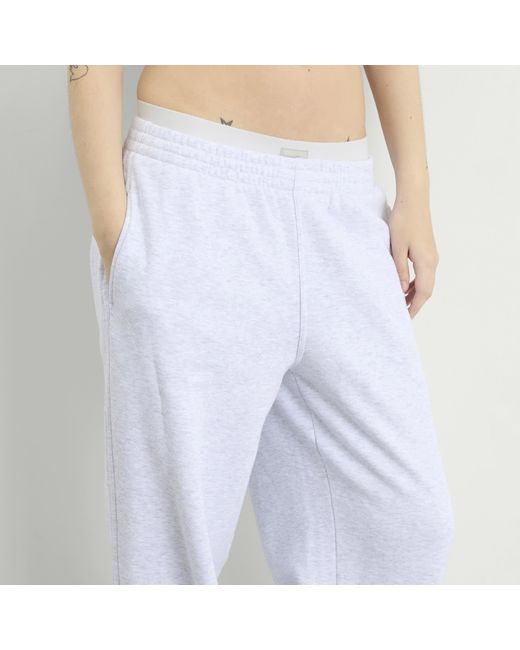 Skims Blue Cotton Fleece Exposed Boxer Wide Leg Pants