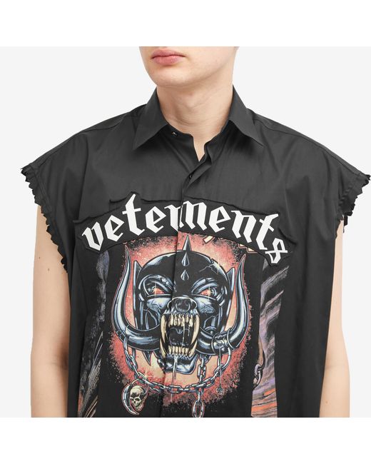 Vetements Black Motorhead Sleeveless Jersey Shirt for men