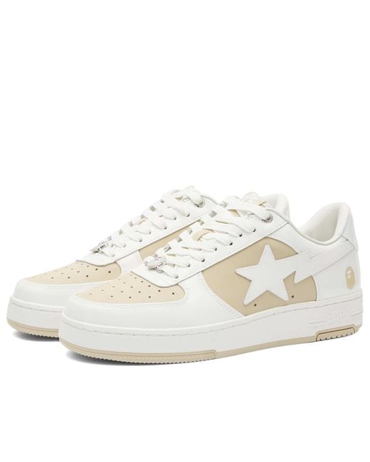 A Bathing Ape White Negative Bape Sta Sneaker for men