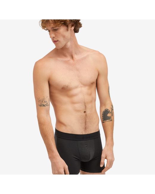 Skims Black Cotton Boxer Brief 3" for men