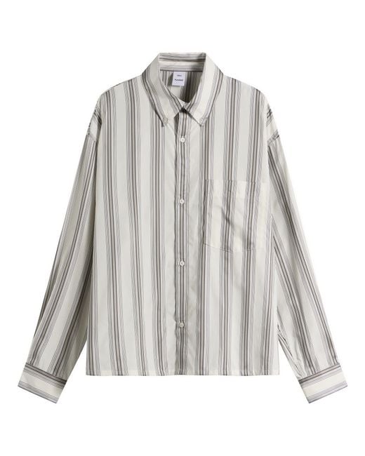 Won Hundred Gray Maza Stripe Shirt for men