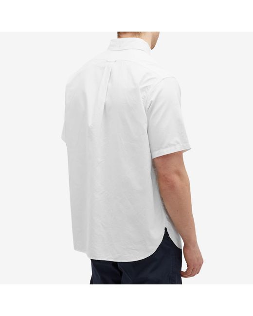 Nanamica White Short Sleeve Button Down Wind Shirt for men
