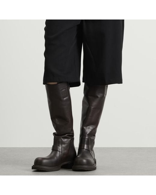 Rick Owens Black Knee High Boots