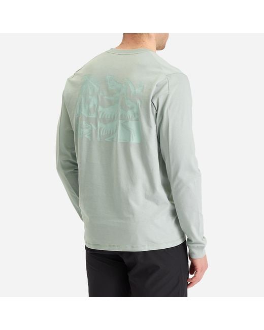 Arc'teryx Green Kragg Sl Cotton Bird Tile Long Sleeve T-Shirt for men