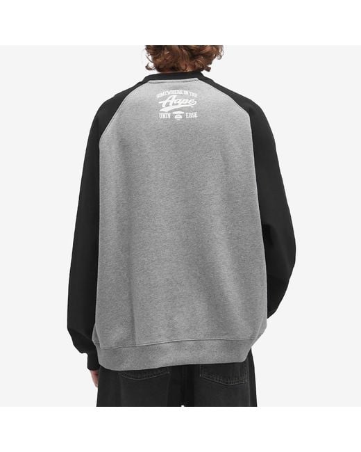 Aape By A Bathing Ape Gray Aape Ice Hockey Camo Stamp Sweatshirt for men
