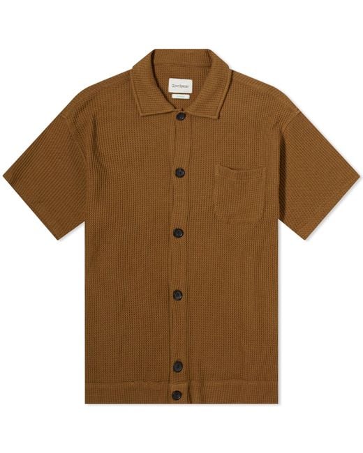 Oliver Spencer Brown Ashby Short Sleeve Jersey Shirt for men