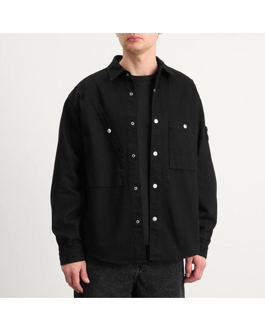 Stone Island Bull Denim-Tc Overshirt in Black for Men | Lyst