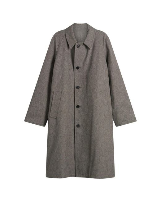 Kaptain Sunshine Gray Cotton Mock Twist Umbrella Coat for men
