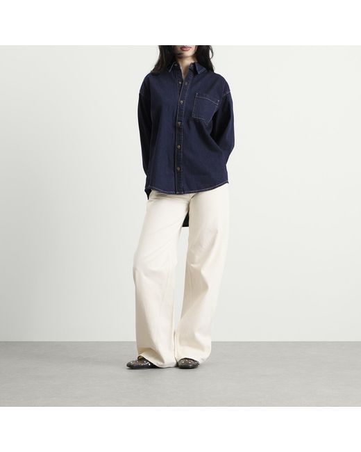 GOOD AMERICAN Blue Denim Oversized Shirt