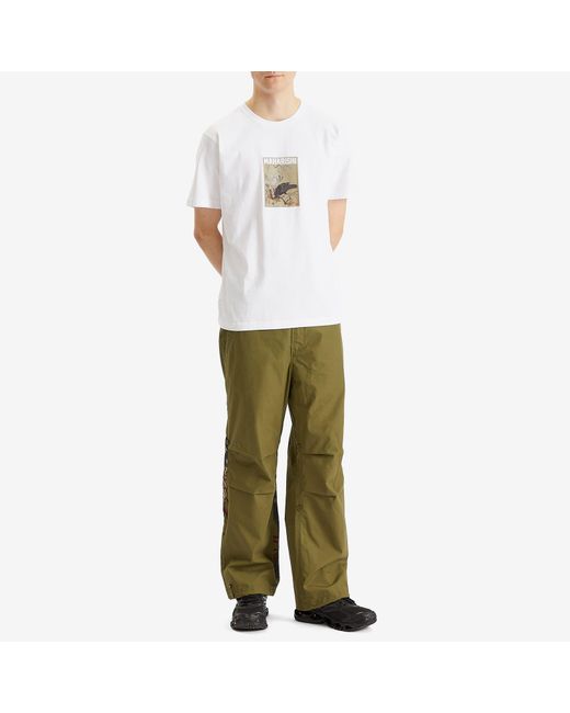 Maharishi Green Crow & Heron Loose Embroidered Snopants for men