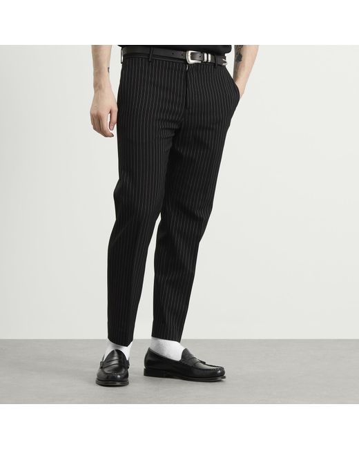 Acne Black Pinstripe Trousers for men