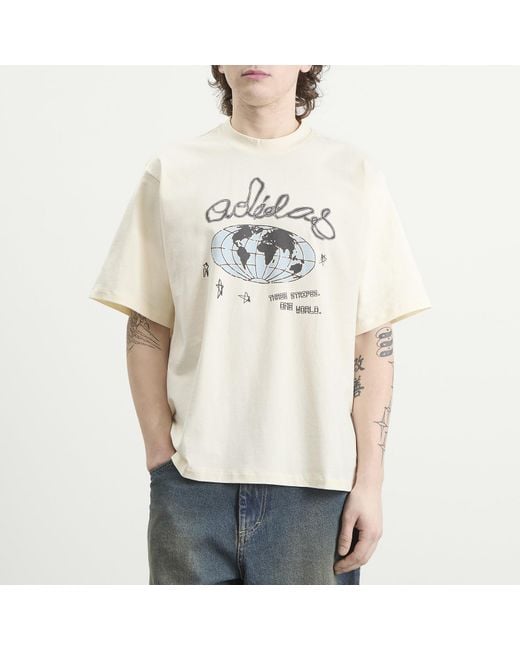 Adidas White Illust Gfx T-Shirt for men