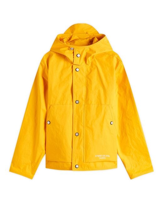 Stone Island Yellow Marina Aluminium Tela Parka Jacket for men