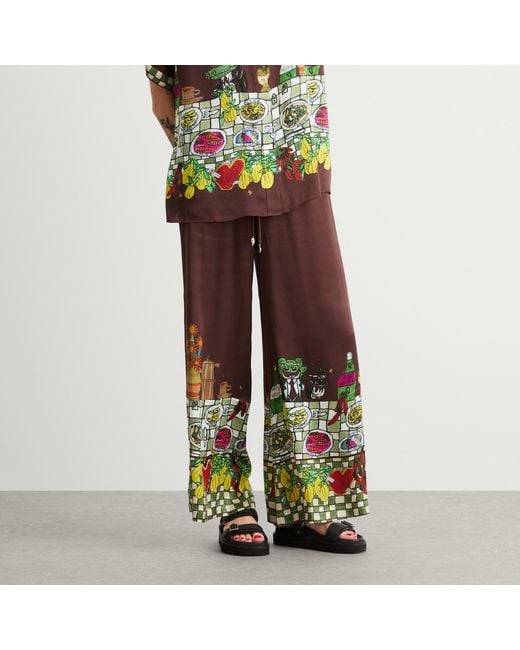 ALÉMAIS Brown Fredo Silk Pant