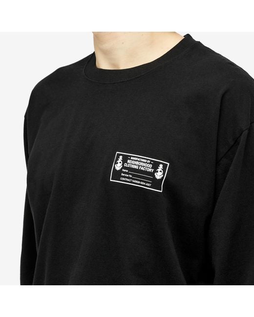 Neighborhood Black Long Sleeve Ls-6 T-Shirt for men