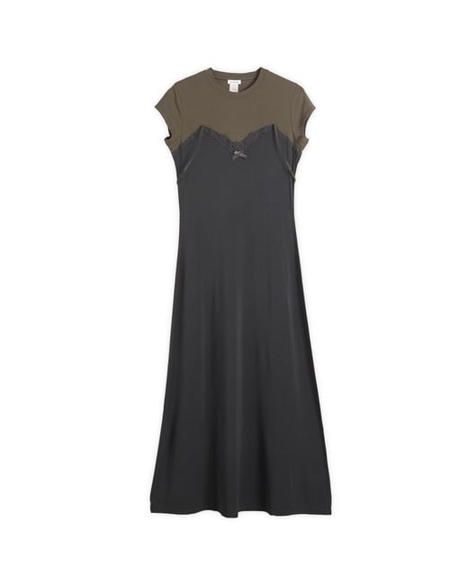 Acne Black Eluna Double Layer Slip Dress