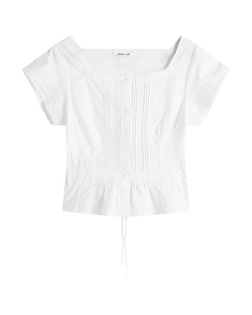 Peachy Den White Renee Blouse