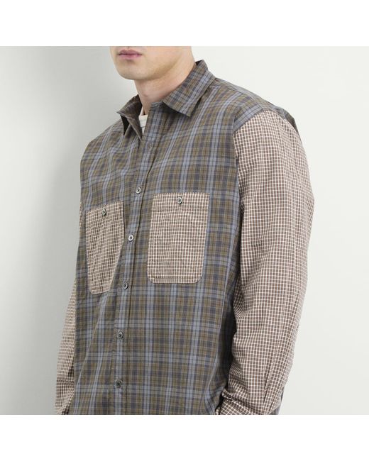 Unlikely Dry Goods Gray 2-Tone Work Shirt for men