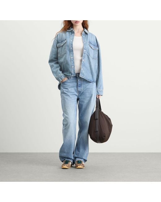 Anine Bing Blue Paxton Shirt