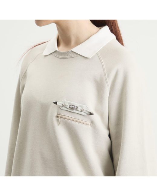 Toga White Toga Polo Collar Sweatshirt