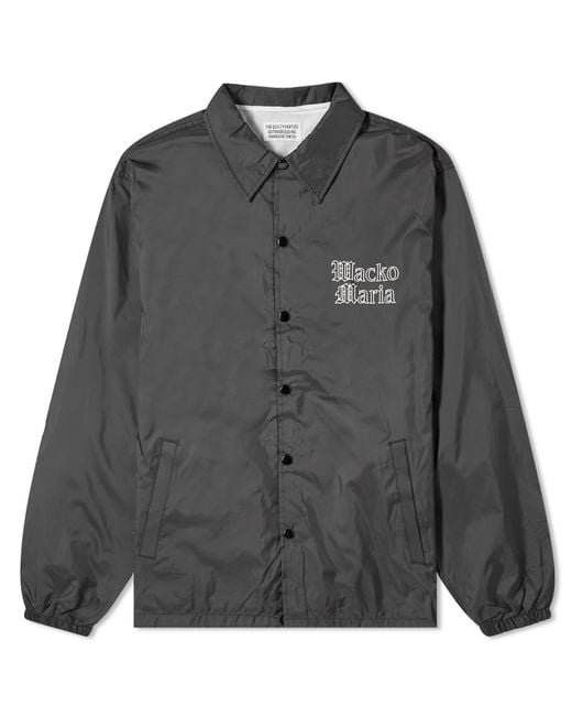 Wacko Maria Black Gothic Logo Coach Jacket for men