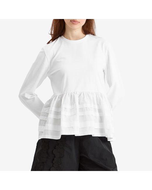 CECILIE BAHNSEN White Audrey Long Sleeve Top