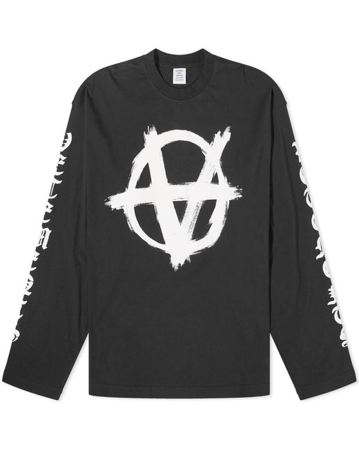 Vetements Gray Double Anarchy Long Sleeve T-Shirt for men