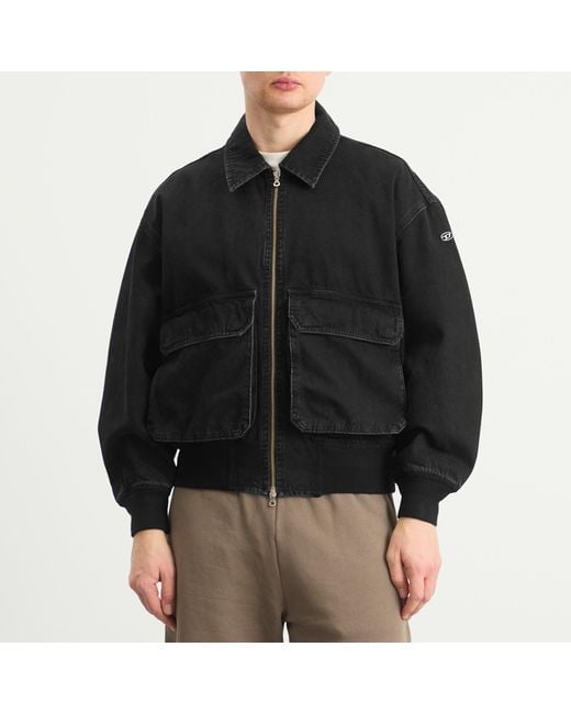 DIESEL Black Kurz Denim Bomber Jacket for men