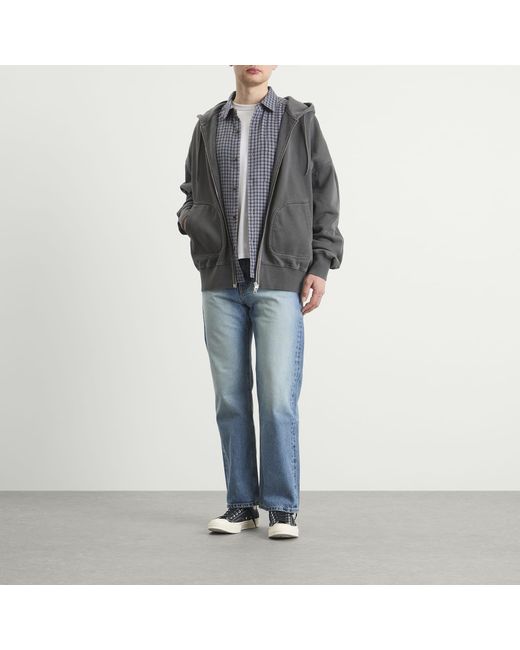 FRIZMWORKS Gray Og Pigment Dyed Zip Hoodie for men
