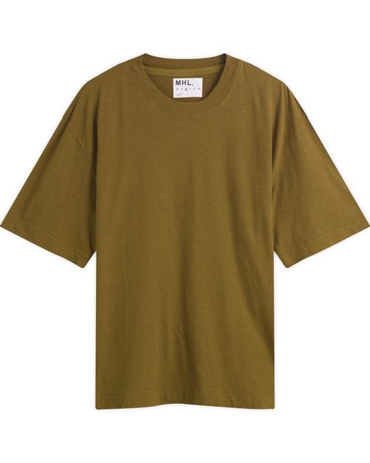 MHL by Margaret Howell Green Simple T-Shirt for men